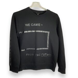 H&M Sweatshirt We Came From The‎ Future Black Tone On Tone Crew Men’s Size L